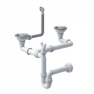 Odpływ zatyczkowy 3 1/2" z syfonem 2-komorowy stal szlachetna (GRANIT-pionowy), save space (MF104) - Syfony - miniaturka - grafika 1