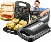 Tostery - Opiekacz Adler Opiekacz Do Kanapek Toster Xxl 2000W 4 Kanapki - miniaturka - grafika 1