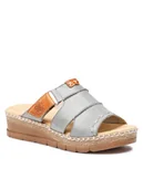 Klapki i japonki damskie - Rieker Klapki V1253-12 Niebieski - miniaturka - grafika 1