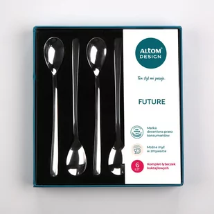 Komplet 6 Łyżeczek Koktajlowych Pudełko Flok - Zestawy sztućców - miniaturka - grafika 3