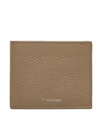 Portfele - Calvin Klein Portfel męski Ck Leather Billfold W Zip Coin LV04D1028G Beżowy - miniaturka - grafika 1