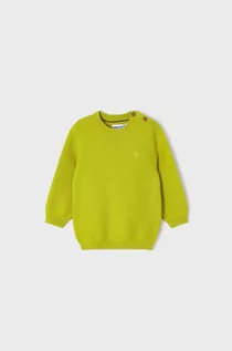 Swetry damskie - Mayoral sweter bawełniany dziecięcy kolor zielony lekki - grafika 1