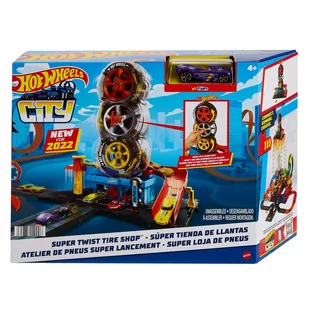Mattel City Zestaw Wyścigowy warsztat opon HDP02 HDP02 - Samochody i pojazdy dla dzieci - miniaturka - grafika 1