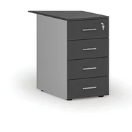 Szafki biurowe - Kontenerek biurowy z szufladami dostawny PRIMO GRAY, 4 szuflady, szary/grafit - miniaturka - grafika 1