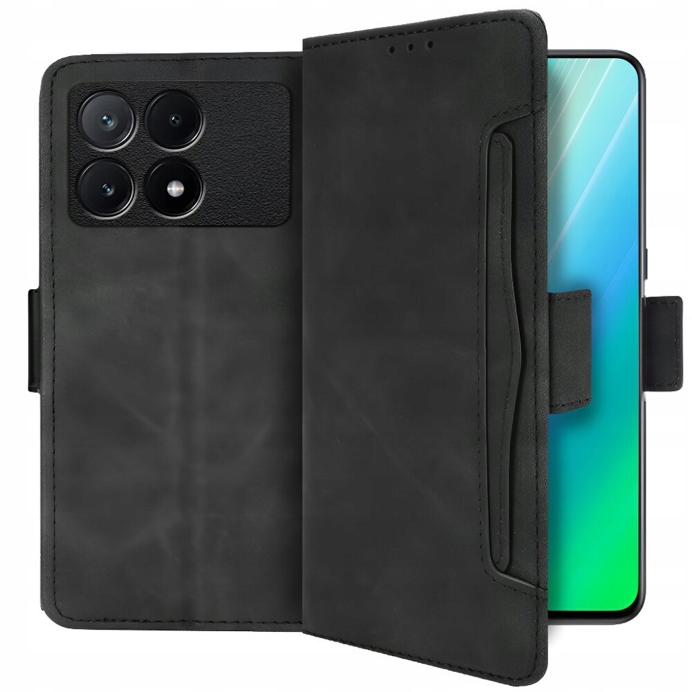 Etui Z Klapką Do Xiaomi Poco F6 Pro 5G Pokrowiec Obudowa Portfel Eko Skóra