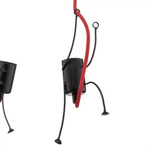 Lampa wisząca Bobi 3 czarna, kabel czerwony 3-pkt. - Lampy sufitowe - miniaturka - grafika 3