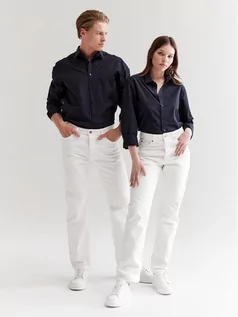 Spodnie damskie - Americanos Jeansy Unisex Delaware Biały Straight Leg - grafika 1