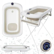 Wanienki dla dzieci - PRIMABOBO Wanienka składana LUX ZE STOJAKIEM wanna dla dziecka DUŻA silikon - miniaturka - grafika 1
