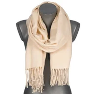 Apaszki i szaliki damskie - Szalik damski szal bawełniany DWUSTRONNY z frędzlami AX-163-4 ecru - miniaturka - grafika 1