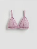 Biustonosze - Reserved - Biustonosz z haftem - fioletowy - miniaturka - grafika 1