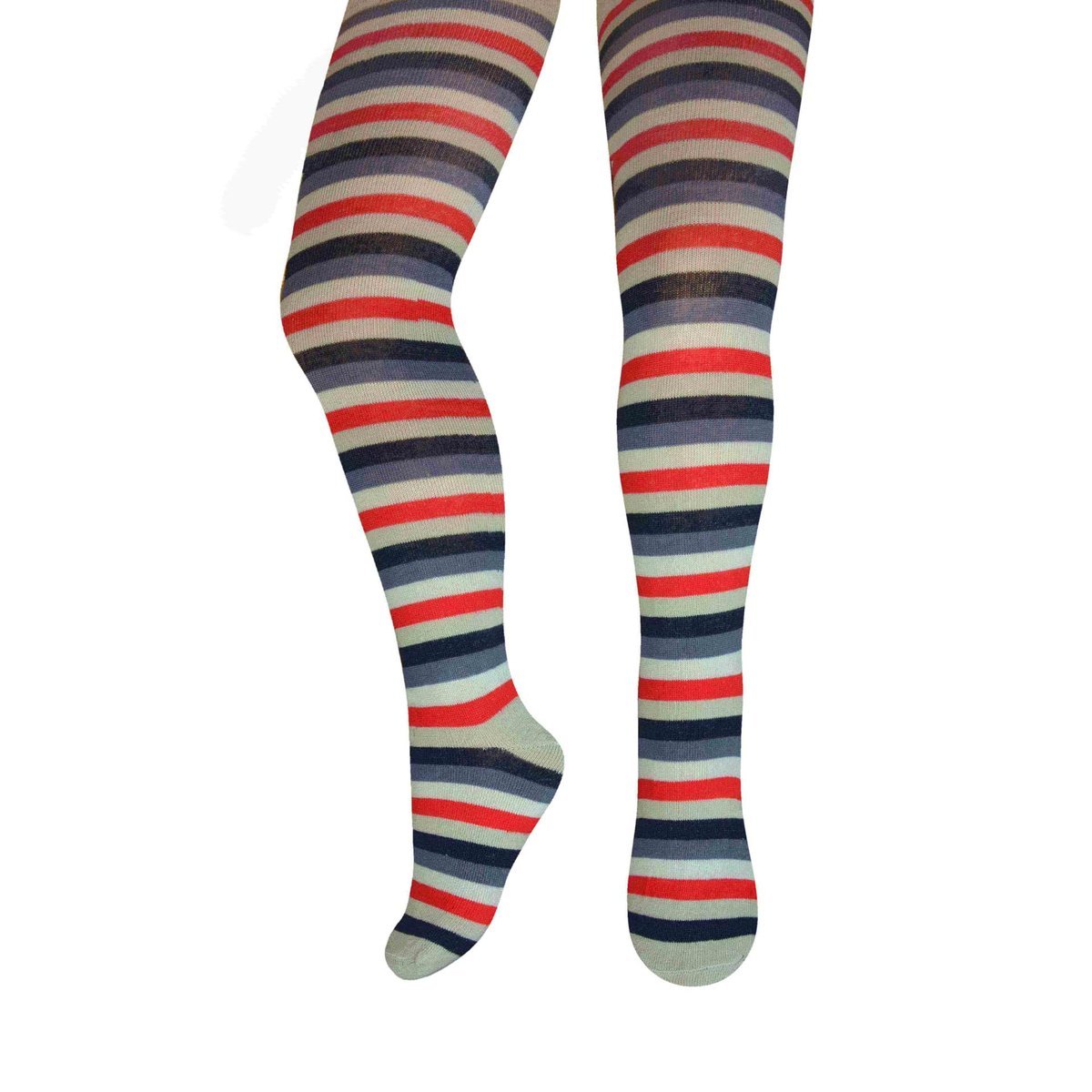 Dziewczęce rajstopy bawełniane kolorowe paski Milusie r.104/110