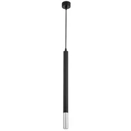 Lampy sufitowe - NOWOCZESNA LAMPA WISZĄCA CZARNO-CHROMOWANY TUBA SLIM W1 - miniaturka - grafika 1