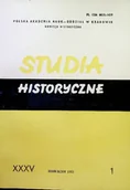 Książki o kulturze i sztuce - Studia historyczne Rok XXXV Zeszyt 1 - miniaturka - grafika 1