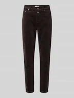 Spodnie damskie - Spodnie z drobnego sztruksu o kroju boyfriend fit z mieszanki bawełny - miniaturka - grafika 1