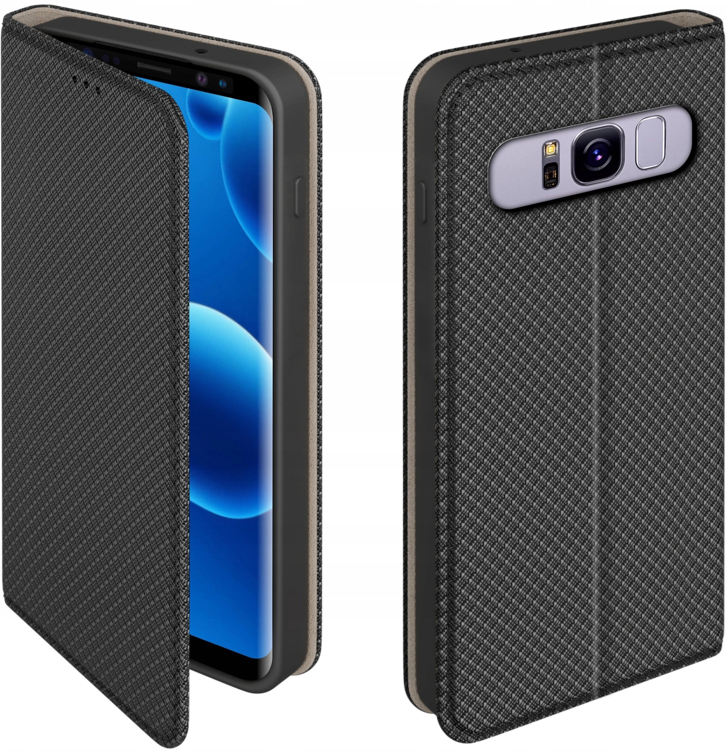 krainaGSM Etui Z Klapką Do Samsung S8 Zamykane Czarne Futerał