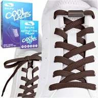 Akcesoria obuwnicze - Elastyczne sznurówki bez wiązania z zapinkami długie brązowe - miniaturka - grafika 1