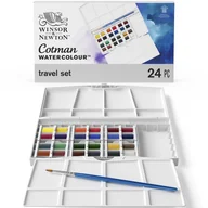 Farby i media malarskie - Winsor & Newton, Zestaw farb akwarelowych Cotman w kostkach, Painting plus, 24 kolory - miniaturka - grafika 1