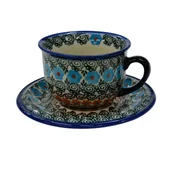 Filiżanki - Ceramiczna filiżanka i spodek Ceramika Bolesławiec - miniaturka - grafika 1