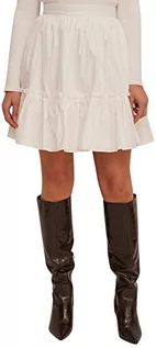 Spódnice - NA-KD Damska spódnica z falbankami, biały, 42 - grafika 1