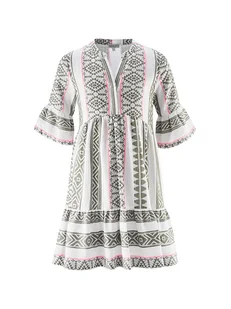 happy girls by Eisend Sukienka w kolorze biało-zielono-jasnoróżowym - Sukienki - miniaturka - grafika 1