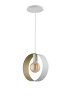 Lampy sufitowe - Sigma Stylowa lampa wisząca biura i domu HAPPY E27 60W szer. 25cm biały złoty 32289 - miniaturka - grafika 1