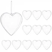 Bombki - Bombki akrylowe 6cm serce plastikowe decoupage zestaw 12 szt. - miniaturka - grafika 1