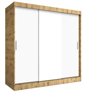 Szafa przesuwna 200 cm dąb artisan + biały P2-M34 - Szafy - miniaturka - grafika 1