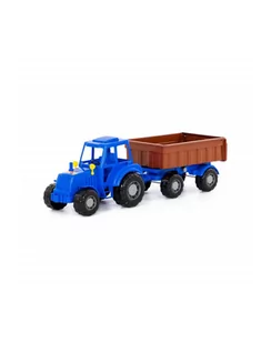 POLESIE 84750 Traktor Altaj niebieski z przyczepą Nr1 w siatce - Samochody i pojazdy dla dzieci - miniaturka - grafika 2