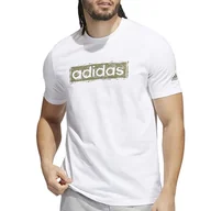 Koszulki sportowe męskie - Koszulka adidas Sketch Linear Graphic HK9177 - biała - Adidas - miniaturka - grafika 1