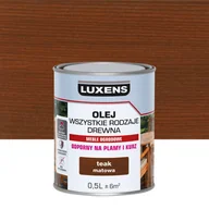 Farby i impregnaty do drewna - Olej do mebli ogrodowych Teak mat 0.5 l Luxens - miniaturka - grafika 1