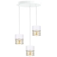 Lampy sufitowe - KET LAMPA wisząca 1136 metalowa OPRAWA zwis kaskada biały złoty KET - miniaturka - grafika 1