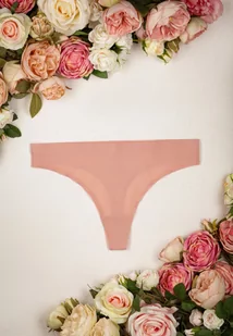 Różowe Bezszwowe Majtki Stringi Cevlun - Majtki damskie - miniaturka - grafika 1