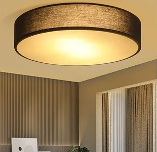 ZMH lampa sufitowa okrągła lampa sufitowa sypialnia - 30 cm tkanina czarna lampa do salonu nowoczesna lampa do sypialni 1 żarówka E27 lampa kuchenna z kloszem z tkaniny lampa do przedpokoju do salonu kuchni przedpokoju - Oprawy, klosze i abażury - miniaturka - grafika 1