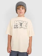 Koszulki dla chłopców - 4F T-shirt oversize z nadrukiem chłopięcy - beżowy 128 (7-8 lat) - miniaturka - grafika 1