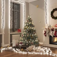 Ozdoby bożonarodzeniowe - vidaXL Sznur lampek LED, 1000 diod w kolorze zimnej bieli, 20 m, PVC - miniaturka - grafika 1