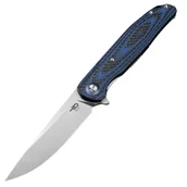 Noże - Nóż składany Bestech Ascot Blue Carbon Fiber/G10, Satin D2 (BG19C) - miniaturka - grafika 1
