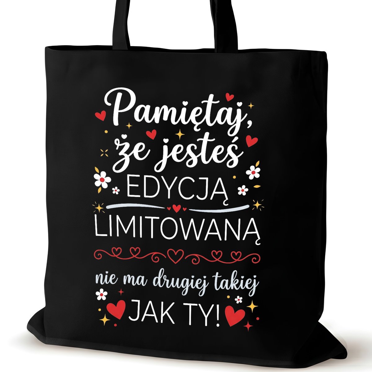 Torba bawełniana dla VIRAL czarna na ramię napisem pracy śmieszna