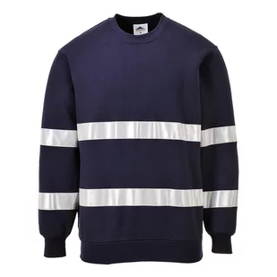 Bluza Iona długi rękaw z pasami odblaskowymi - Navy, 6XL PORTWEST PTW-B307NAR6XL 5036108297900 - Odzież robocza - miniaturka - grafika 1