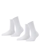 Skarpetki damskie - FALKE Kobiety Skarpety Happy 2-Pack W SO Bawełna jednokolorowe 2 Pak, Biały (White 2000), 39-42 - miniaturka - grafika 1
