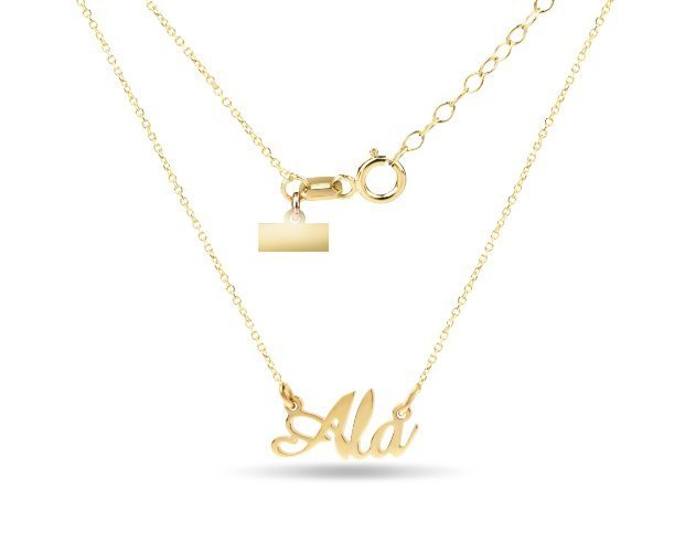 ZŁOTY NASZYJNIK IMIĘ ALA CELEBRYTKA 333 GRAWER