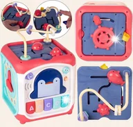 Zabawki interaktywne dla dzieci - KOSTKA SENSORYCZNA EDUKACYJNA SORTER MONTESSORI PIANINKO PRZEPLATANKA 7W1 - miniaturka - grafika 1