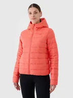 Kurtki damskie - 4F Kurtka puchowa z wypełnieniem z recyklingu damska - czerwona XS - miniaturka - grafika 1