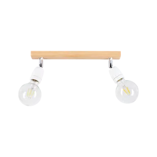 Britop Porcia Wood lampa sufitowa (spot) 2-punktowa dąb olejowany/biały 8125274 8125274 - Lampy sufitowe - miniaturka - grafika 1
