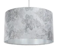 Lampy stojące - Srebrna lampa wisząca z nadrukiem na kloszu - S393 Polvi - miniaturka - grafika 1