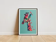 Obrazy i zdjęcia na płótnie - Plakat - żyrafa numer 1 - miniaturka - grafika 1