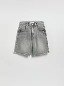 Sukienki i spódniczki dla dziewczynek - Reserved - Jeansowe szorty bermudy - jasnoszary - miniaturka - grafika 1
