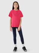 Spodnie i spodenki dla dziewczynek - 4F Legginsy dzianinowe dziewczęce - granatowe 164 (13-14 lat) - miniaturka - grafika 1