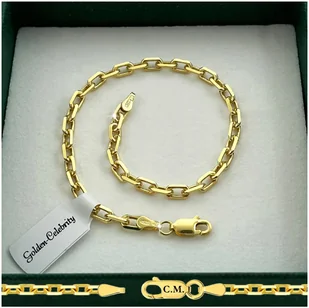 BRANSOLETKA ZŁOTA MĘSKA 925/585 SREBRO ANKIER 20cm/3,5mm GRUBA + GRAWER - Bransolety męskie BRANSOLETKA ZŁOTA MĘSKA 925/585 SREBRO ANKIER 20cm/3,5mm GRUBA + GRAWER - Bransolety męskie - miniaturka - grafika 1