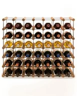 Stojaki na wino - Regał Na Wino Stojak Na 42 Butelki Szklane/ Pet — Rw-8/ 7X6 — Brązowy Brązowy Metal + Drewno Rw-8-7X6-42_O_Br / Wamar-Sosenka - miniaturka - grafika 1