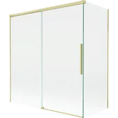 Parawany nawannowe - Mexen Rox parawan nawannowy 2-skrzydłowy rozsuwany 150 + 70 x 150 cm, transparent, złoty szczotkowany - 8C9-150-070-55-00 - miniaturka - grafika 1